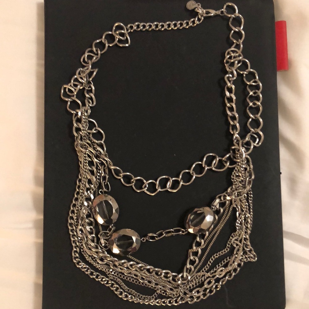 Silver multi strand necklace